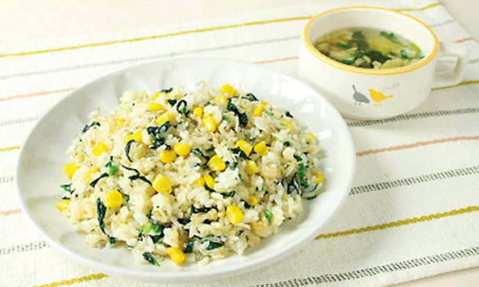 ちりめんじゃことほうれん草のマヨチャーハン