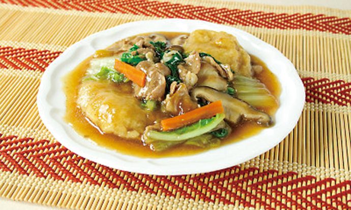 揚げもちの中華あんかけ