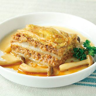 ミニ白菜とひき肉の重ね蒸し