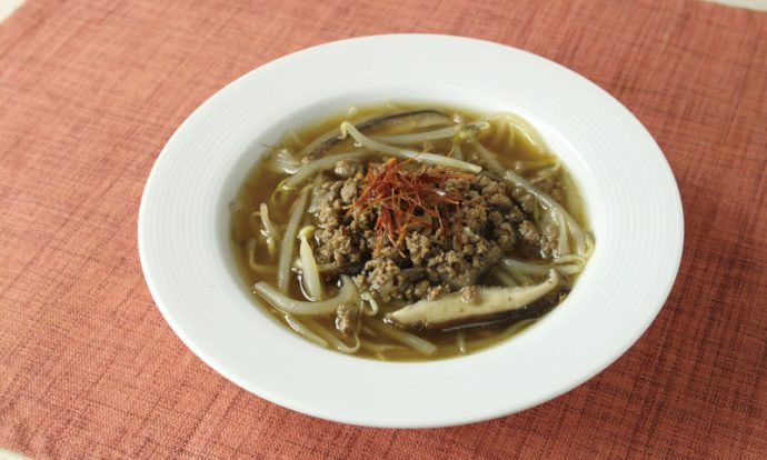 牛ミンチとシャキシャキもやしのスープ