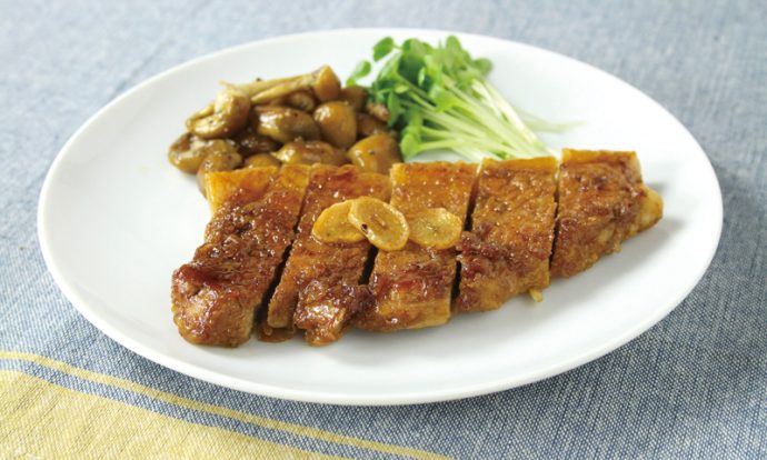 豚ロース肉のガーリックバター醤油ソテー