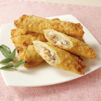 れんこんとえびの揚げ春巻