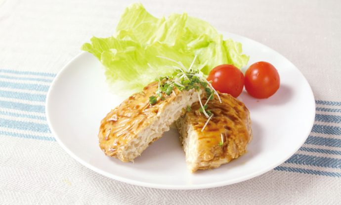 鶏ミンチともやしの照り焼きハンバーグ