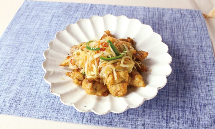 新玉ねぎたっぷり ささみの南蛮漬け