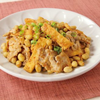 豚肉とあげのみそ炒め