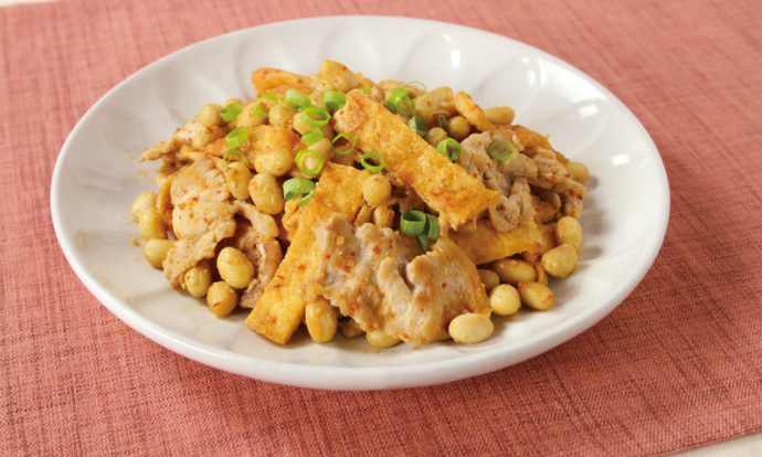 豚肉とあげのみそ炒め