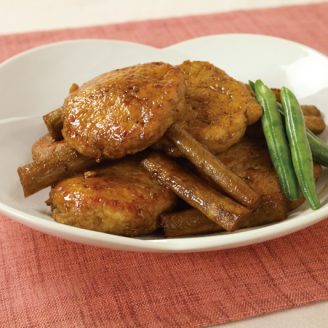 鶏だんごとごぼうの照り煮