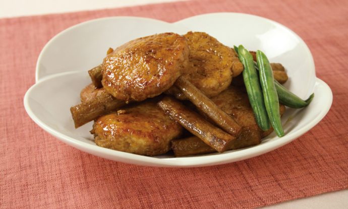 鶏だんごとごぼうの照り煮