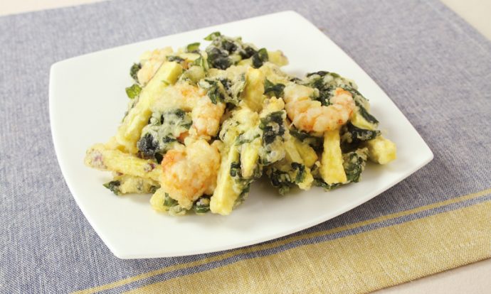 えびとわかめのかき揚げ