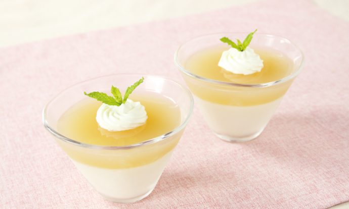 りんごジュースの寒天デザート