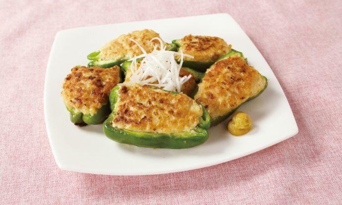 ピーマンのえび肉詰め