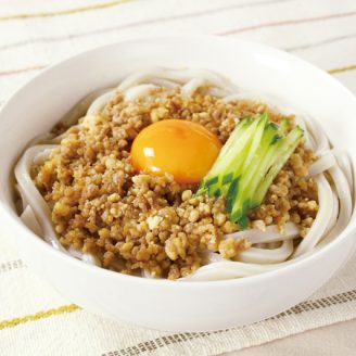 豆腐入り肉味噌うどん