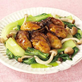 蒸し牡蠣の照り焼き