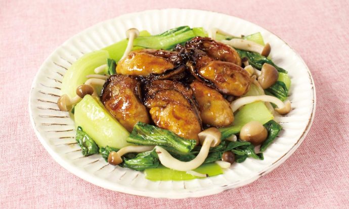 蒸し牡蠣の照り焼き