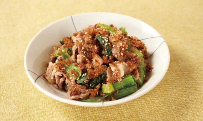 豚肉と小松菜のおかか和え