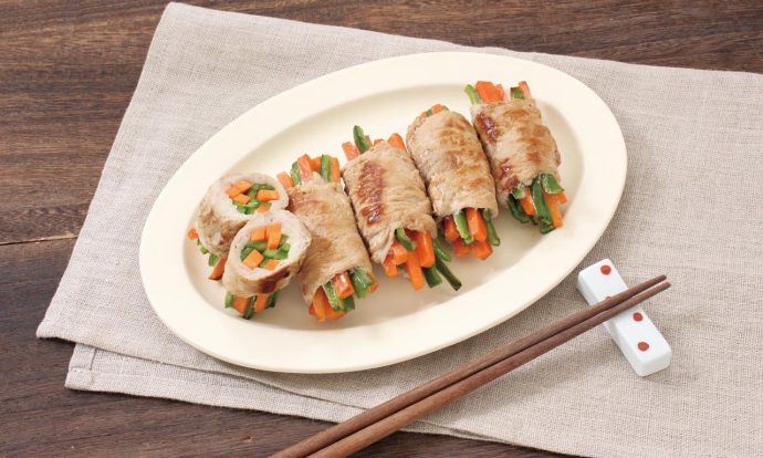 ピーマンとにんじんの豚肉巻き