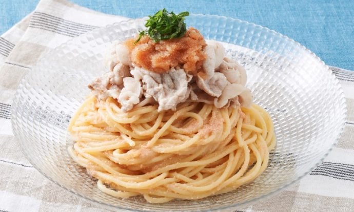 豚しゃぶのっけ！たらこの冷製パスタ