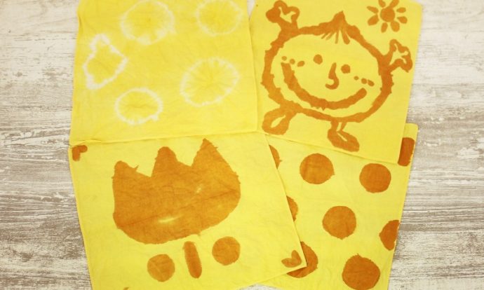 たまねぎの皮でのこり染