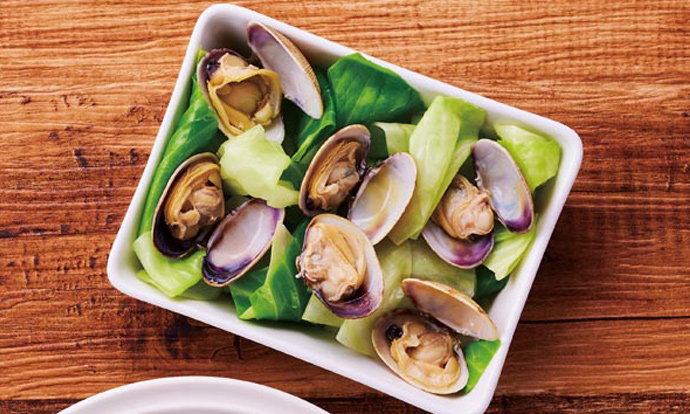 あさりとキャベツの酒蒸し