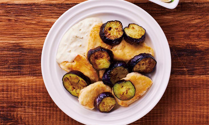 鶏ムネ肉となすのチキン南蛮風