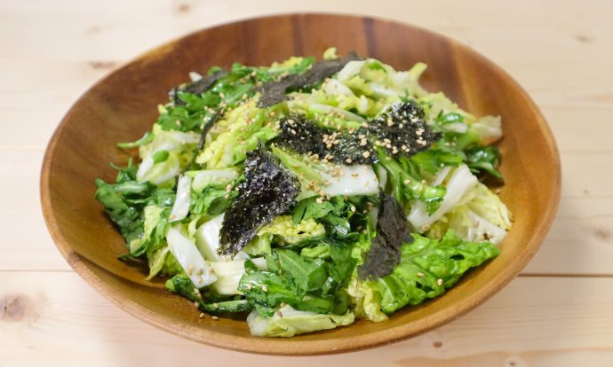 ミニ白菜と春菊サラダ