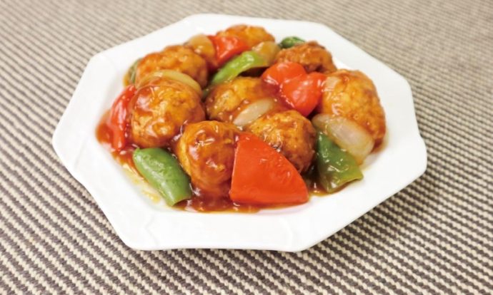 長いも入り鶏だんごの甘酢あん