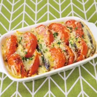 あじとトマトのパン粉焼き