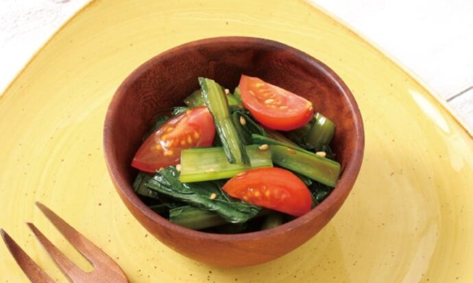 小松菜とミニトマトのごま和えサラダ