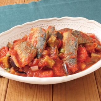 焼きさば de ラタトゥイユ