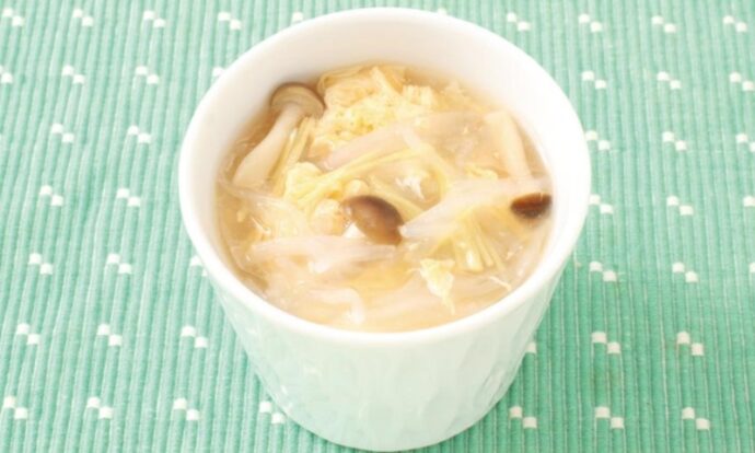 きのこと生姜のかき玉スープ