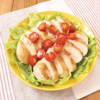 パリパリチキンのトマトポン酢だれ