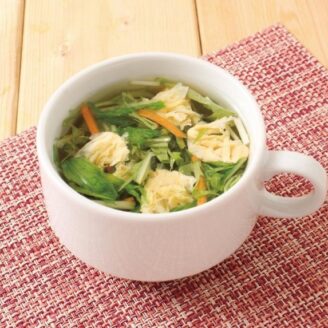 水菜のかきたまスープ