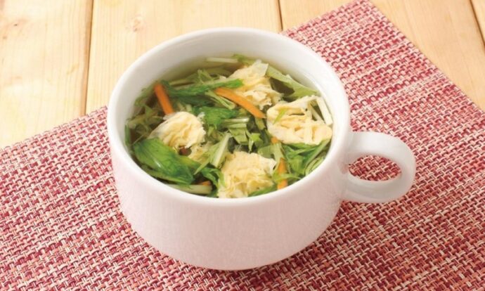 水菜のかきたまスープ