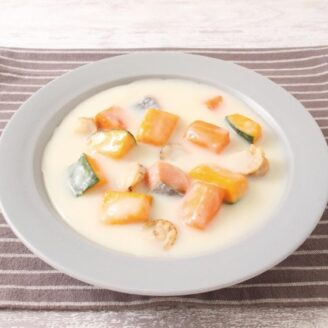 かぼちゃとシーフードのクリームシチュー