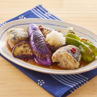 さば缶となす、ピーマンの南蛮漬け