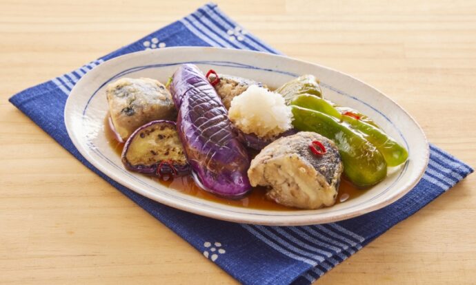 さば缶となす、ピーマンの南蛮漬け