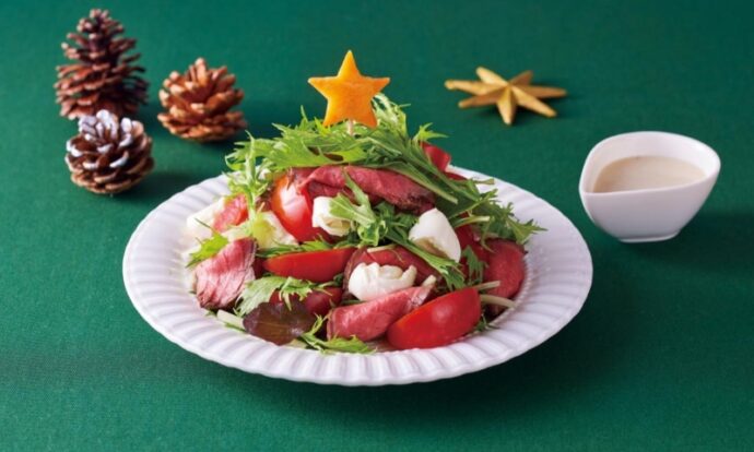 ローストビーフとモッツァレラのツリーサラダ