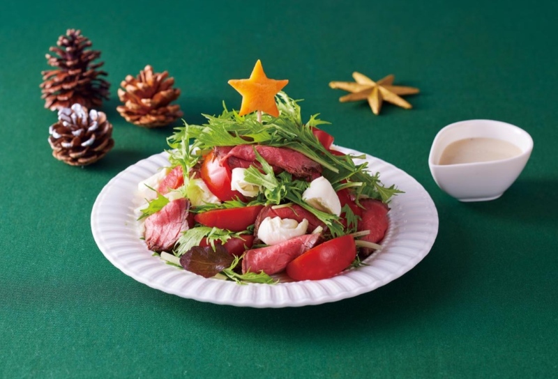 ローストビーフとモッツァレラのツリーサラダ