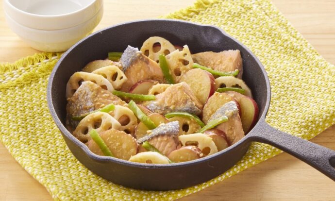 鮭とさつまいものちゃんちゃん焼き風